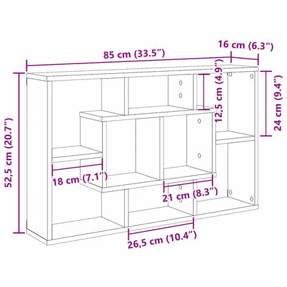 Wandregal Schwarze Eiche 85 x 16 x 52,5 cm Holzwerkstoff