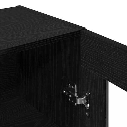 Wandschrank Schwarz Eichen-Optik 69.5 x 34 x 90 cm
