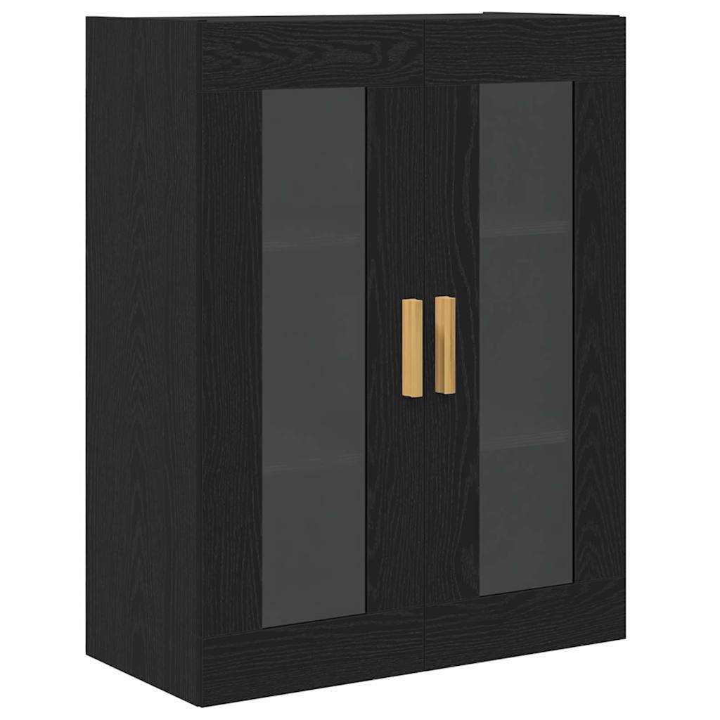 Wandschrank Schwarz Eichen-Optik 69.5 x 34 x 90 cm