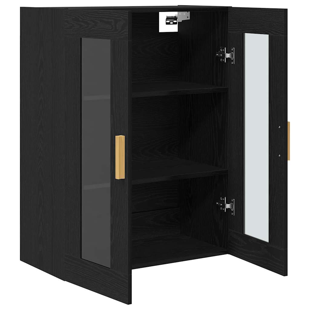 Wandschrank Schwarz Eichen-Optik 69.5 x 34 x 90 cm