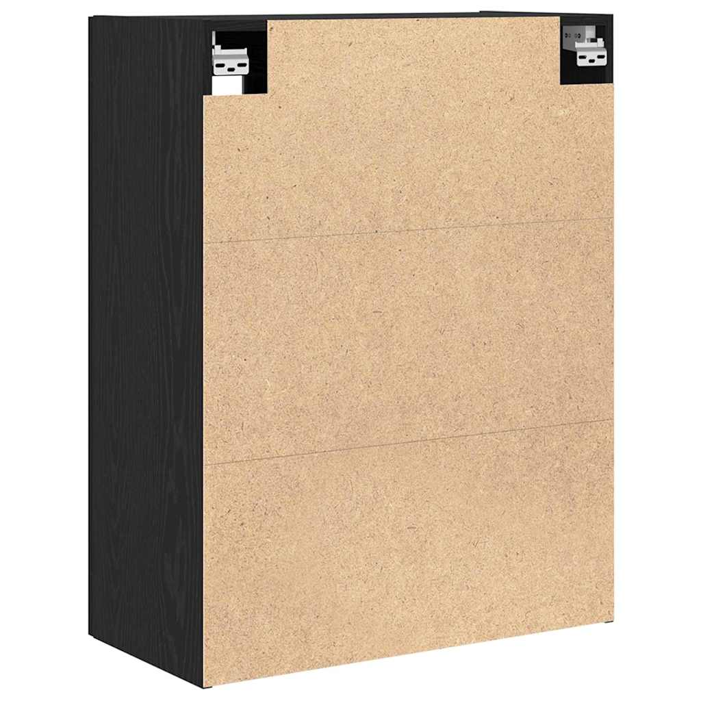Wandschrank Schwarz Eichen-Optik 69.5 x 34 x 90 cm