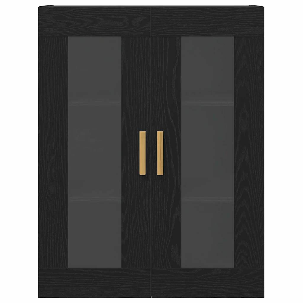 Wandschrank Schwarz Eichen-Optik 69.5 x 34 x 90 cm