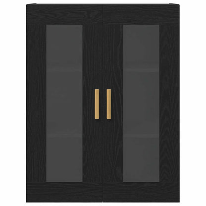 Wandschrank Schwarz Eichen-Optik 69.5 x 34 x 90 cm