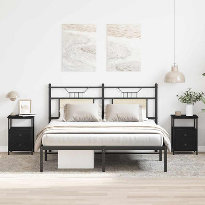 Nachttische 2 Stk. Schwarze Eiche 34x35,5x50 cm Holzwerkstoff