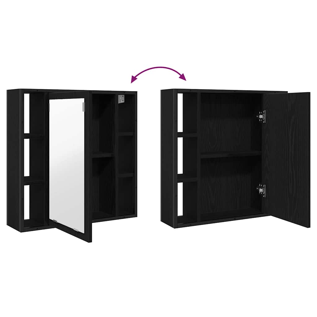 Badezimmer-Spiegelschrank Schwarze Eiche 60 x 16 x 60 cm Holzwerkstoff