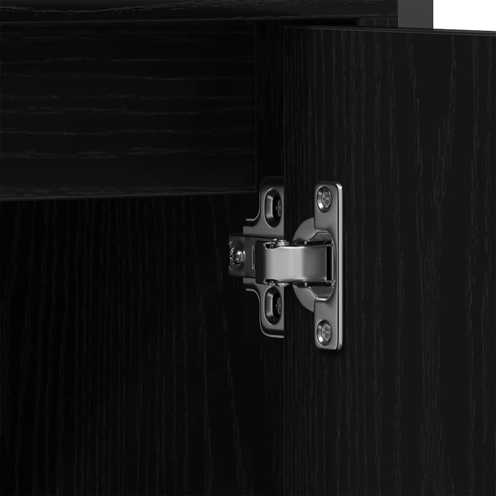 Waschbeckenunterschrank Schwarz Eichen-Optik 60x30x60 cm