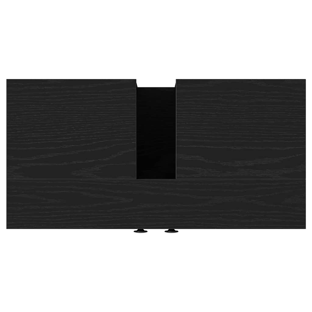 Waschbeckenunterschrank Schwarz Eichen-Optik 60x30x60 cm