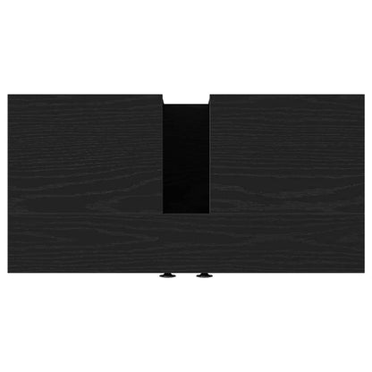 Waschbeckenunterschrank Schwarz Eichen-Optik 60x30x60 cm