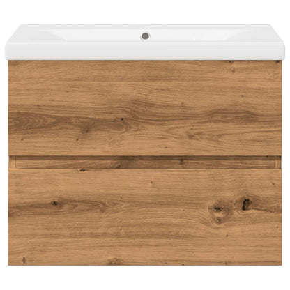 Waschbeckenunterschrank mit Einbaubecken Artisan-Eiche