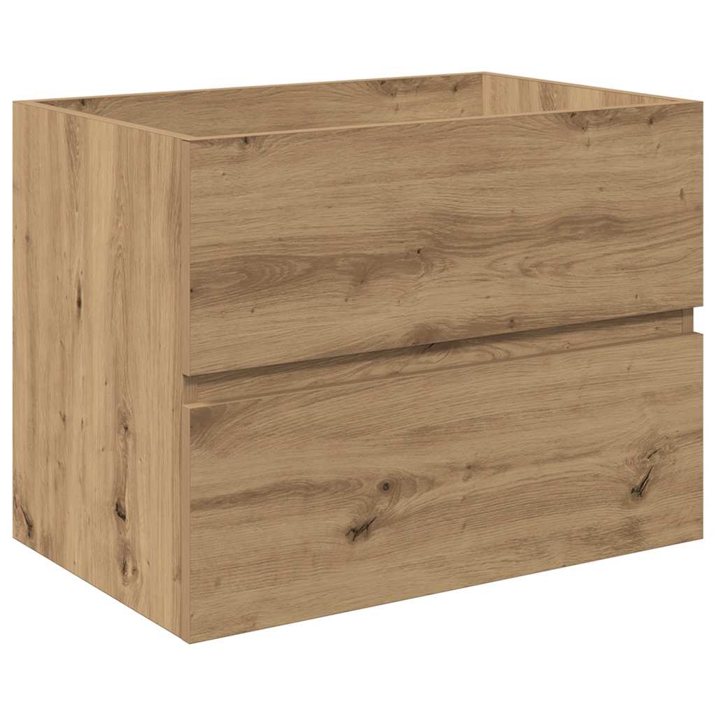 Waschbeckenunterschrank mit Einbaubecken und Wasserhahn