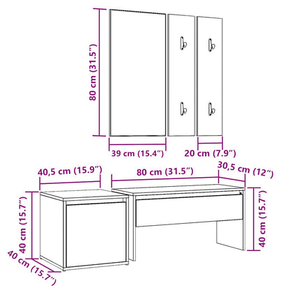 Garderoben-Set Artisan-Eiche Holzwerkstoff Eiche handwerklich