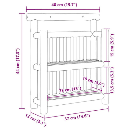 Wandregal mit Regal mit Speicher Braun 40 x 13 x 44 cm Bambus