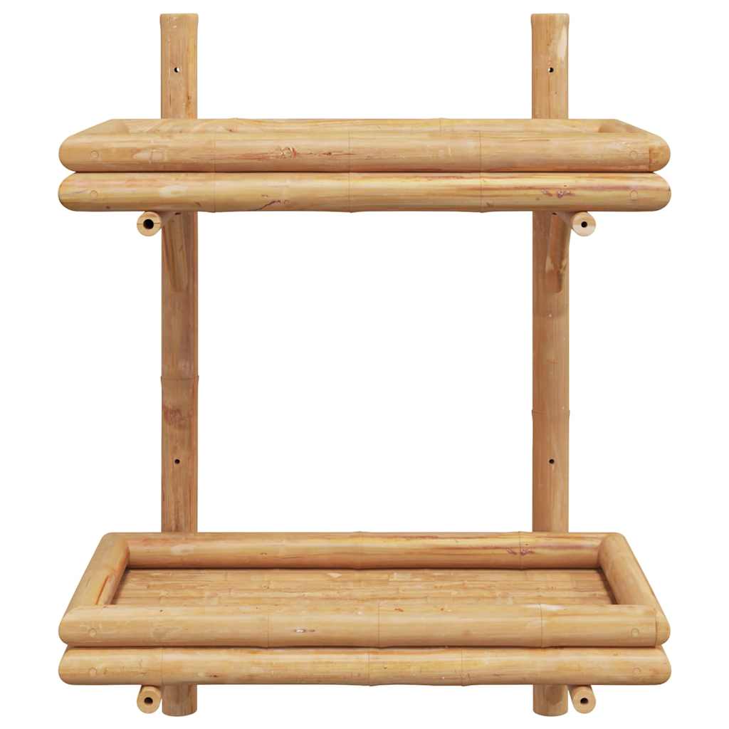 Wandregal mit Regal Wandmontiert Braun 45 x 26 x 60 cm Bambus