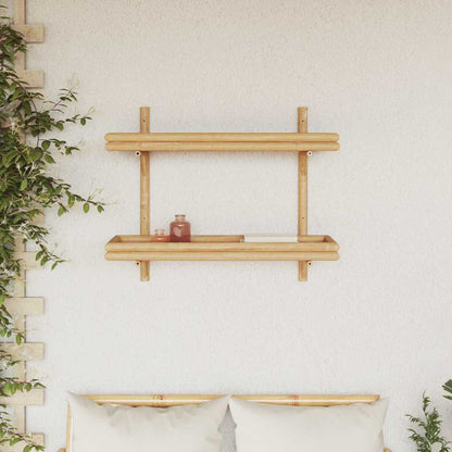 Wandregal mit Regal Wandmontiert Braun 75 x 26 x 60 cm Bambus