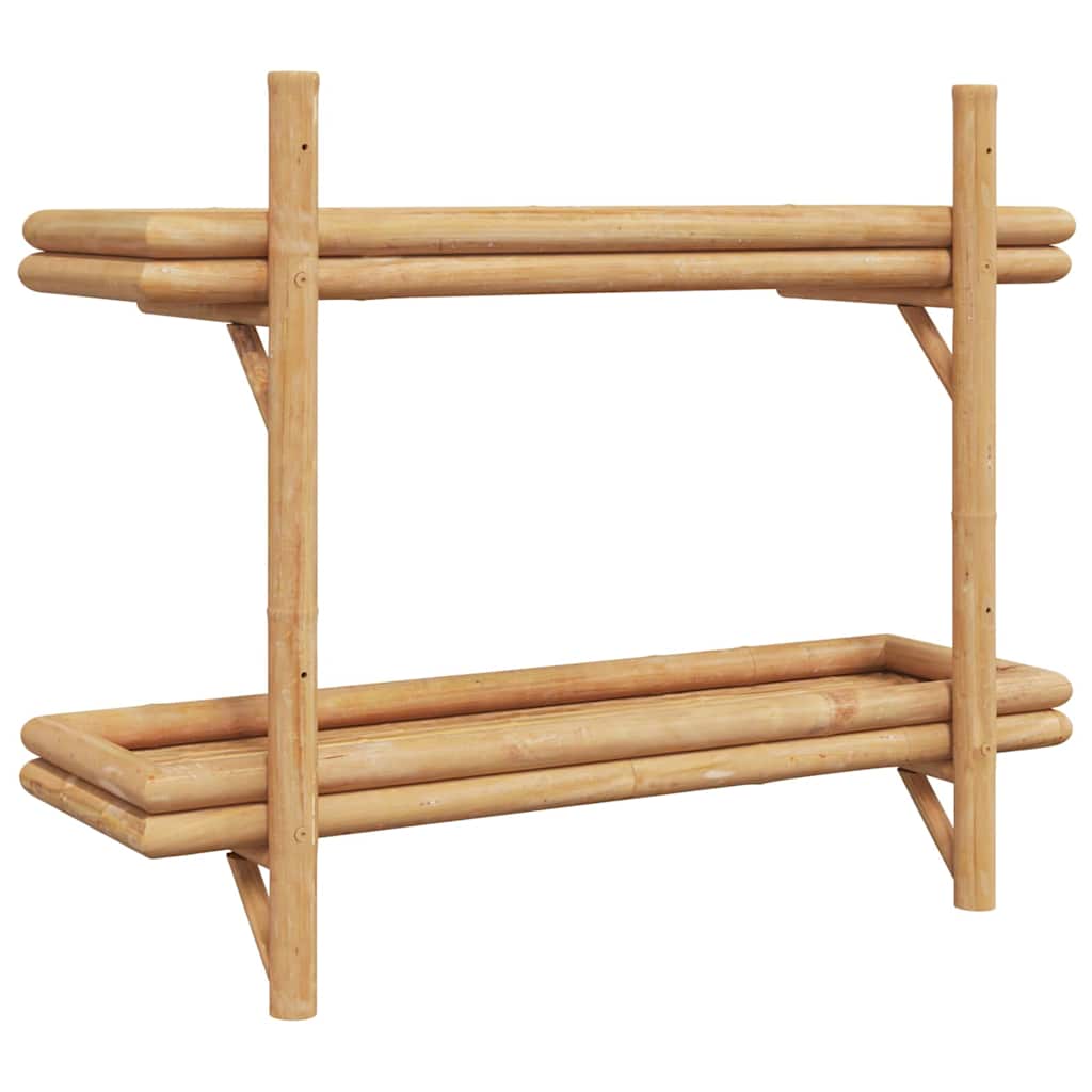 Wandregal mit Regal Wandmontiert Braun 75 x 26 x 60 cm Bambus