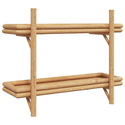 Wandregal mit Regal Wandmontiert Braun 75 x 26 x 60 cm Bambus
