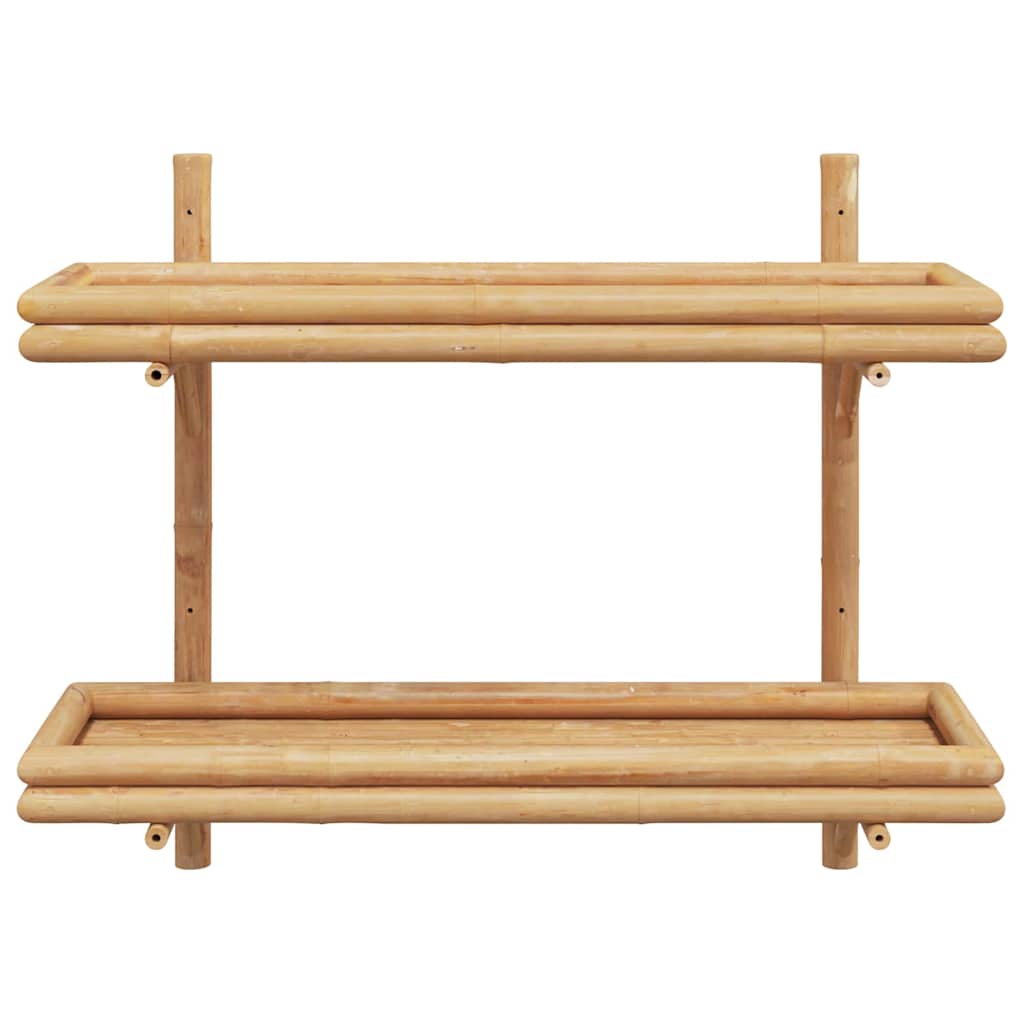 Wandregal mit Regal Wandmontiert Braun 75 x 26 x 60 cm Bambus