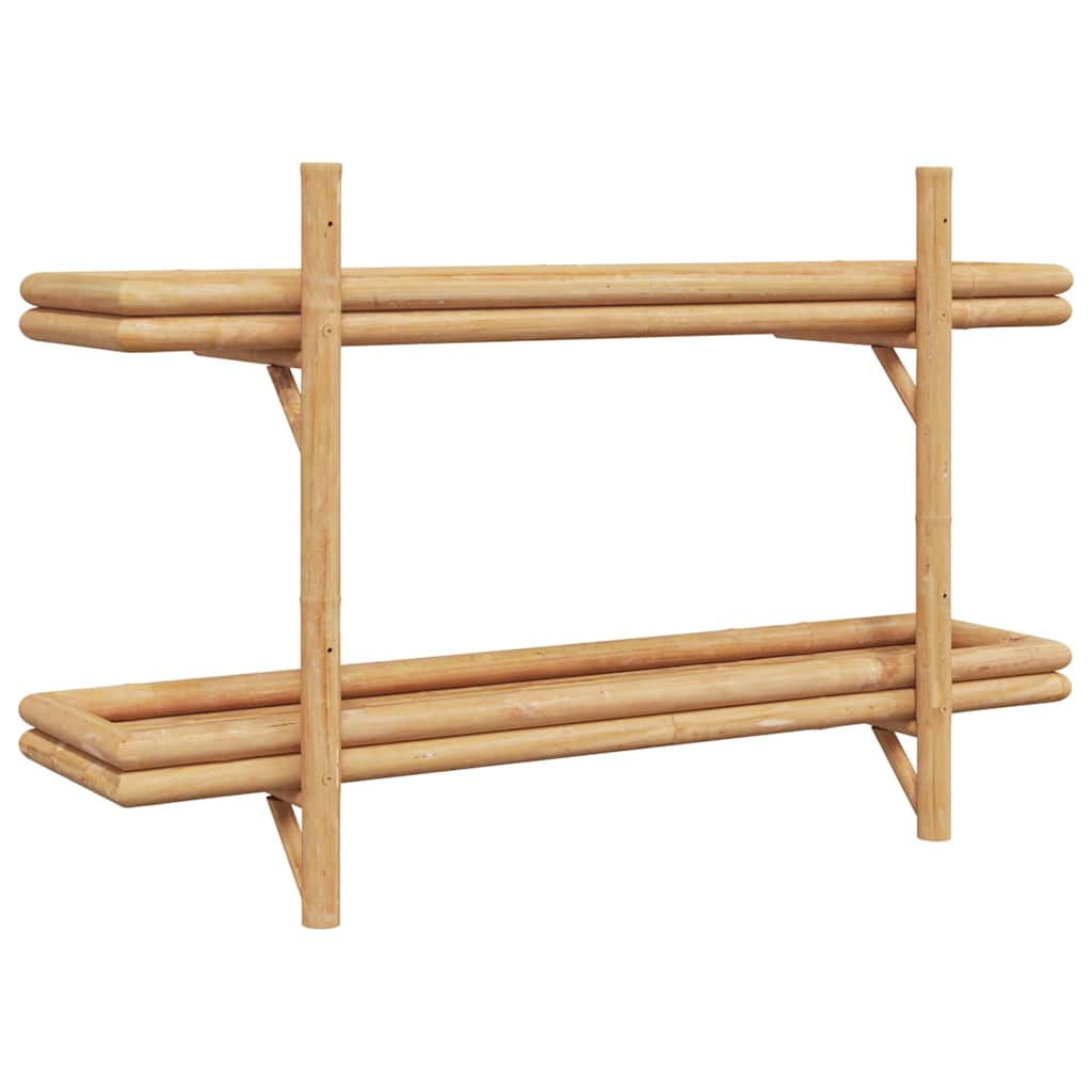 Wandregal mit Regal Wandmontiert Braun 100 x 26 x 60 cm Bambus