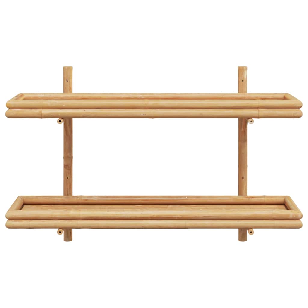 Wandregal mit Regal Wandmontiert Braun 100 x 26 x 60 cm Bambus