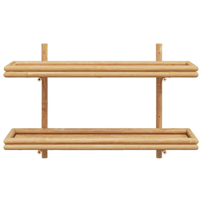 Wandregal mit Regal Wandmontiert Braun 100 x 26 x 60 cm Bambus