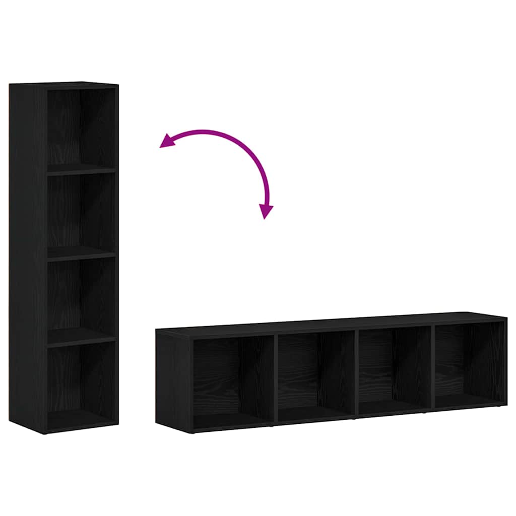 Bücherregal Schwarz Eichen-Optik 36x30x143 cm Holzwerkstoff