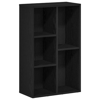 Bücherregal Schwarz Eichen-Optik 50x25x80 cm Holzwerkstoff