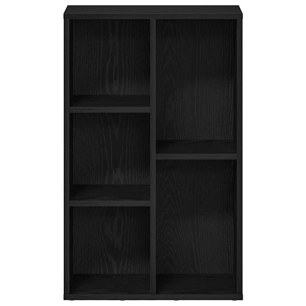 Bücherregal Schwarz Eichen-Optik 50x25x80 cm Holzwerkstoff