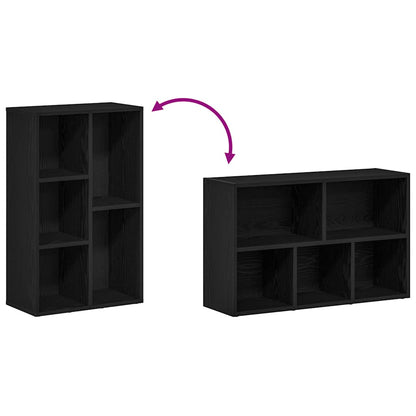 Bücherregal Schwarz Eichen-Optik 50x25x80 cm Holzwerkstoff