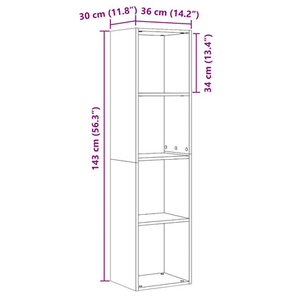 Bücherregal Schwarze Eiche 143 x 30 x 36 cm Holzwerkstoff