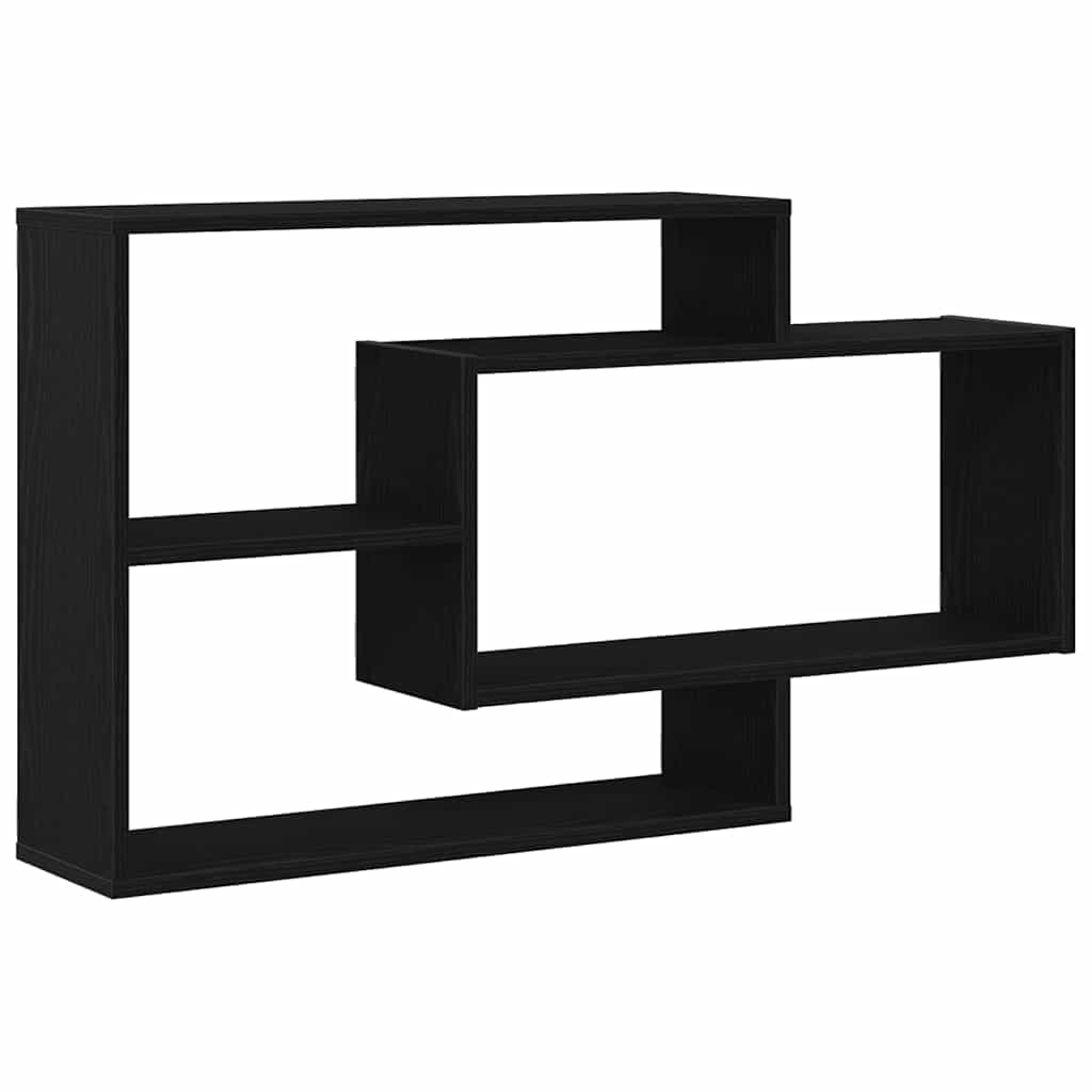 Wandregal Eiche Schwarz 104x20x58,5 cm Holzwerkstoff