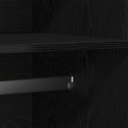 Kleiderschrank mit Tür Schwarz 90 x 52 x 200 cm Holzwerkstoff