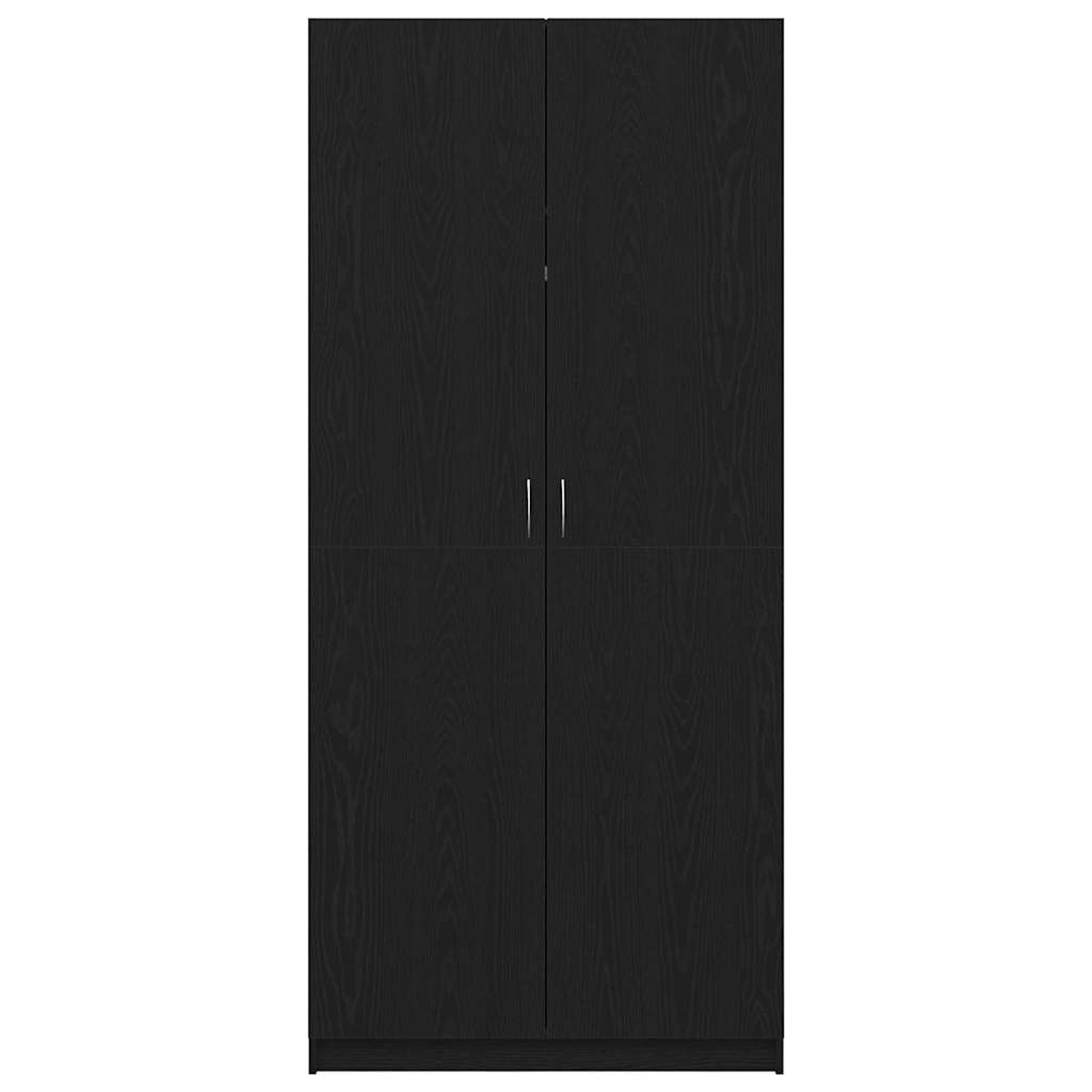 Kleiderschrank mit Tür Schwarz 90 x 52 x 200 cm Holzwerkstoff