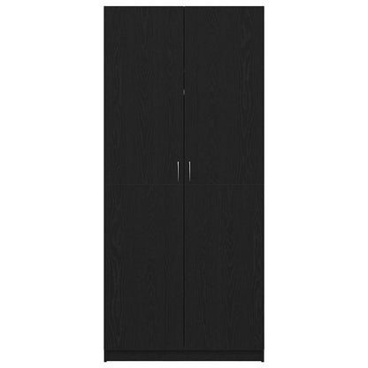 Kleiderschrank mit Tür Schwarz 90 x 52 x 200 cm Holzwerkstoff