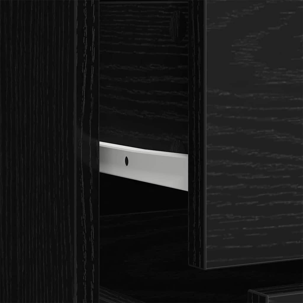 Kleiderschrank mit Tür Schwarz Eichen-Optik 80 x 52 x 180 cm