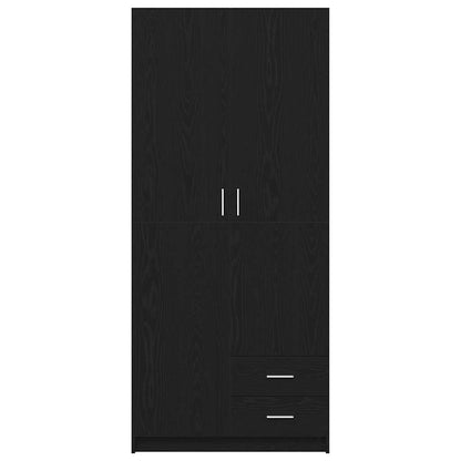 Kleiderschrank mit Tür Schwarz Eichen-Optik 80 x 52 x 180 cm