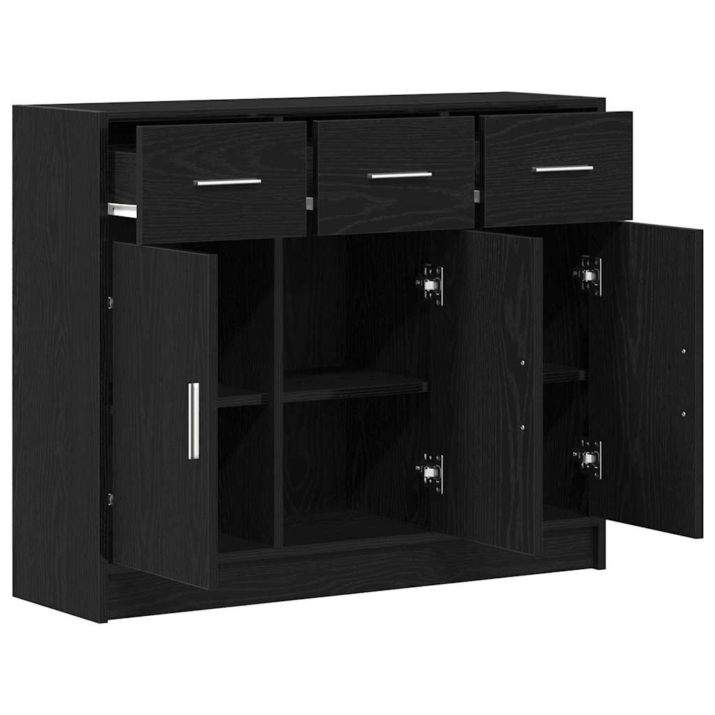 Sideboard Schwarze Eiche 91x28x75 cm Holzwerkstoff