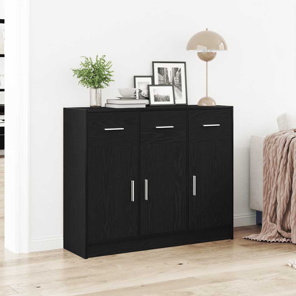 Sideboard Schwarze Eiche 91x28x75 cm Holzwerkstoff