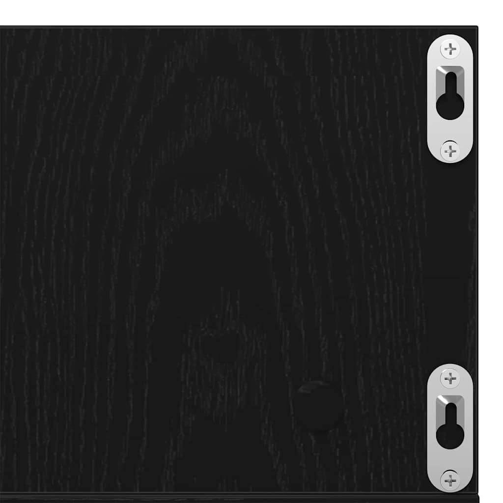 Wandregal Schwarz Eichen-Optik 100 x 18 x 18 cm Holzwerkstoff