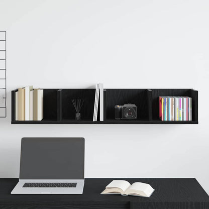 Wandregal Schwarz Eichen-Optik 100 x 18 x 18 cm Holzwerkstoff