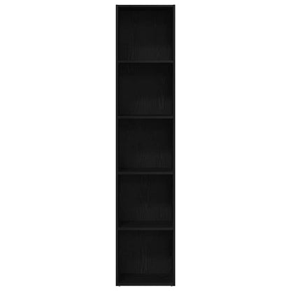 Bücherregal Eiche Schwarz 40 x 30 x 189 cm Holzwerkstoff