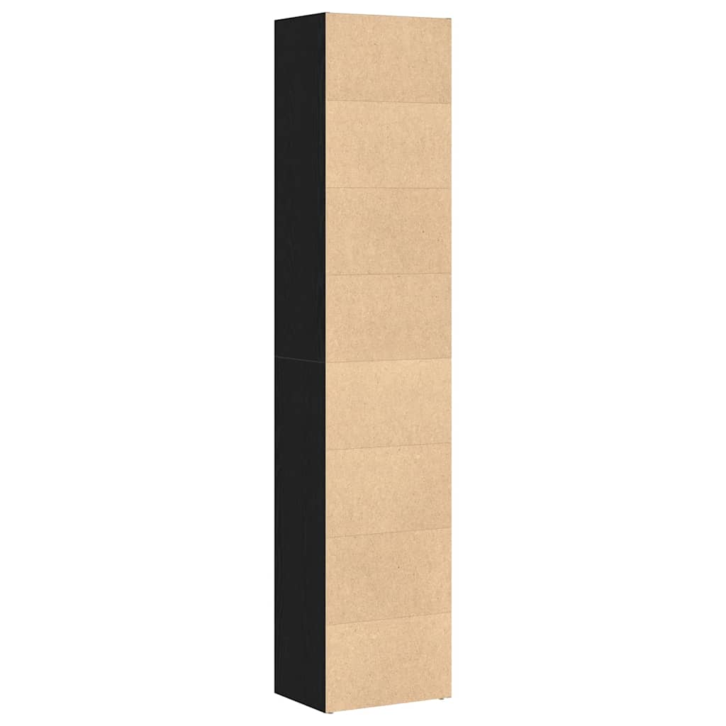 Bücherregal Eiche Schwarz 40 x 30 x 189 cm Holzwerkstoff