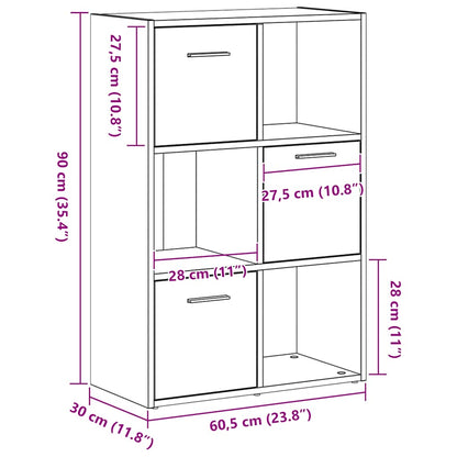 Bücherregal/Raumteiler Schwarze Eiche 60,5x30x90cm Holzwerkstoff