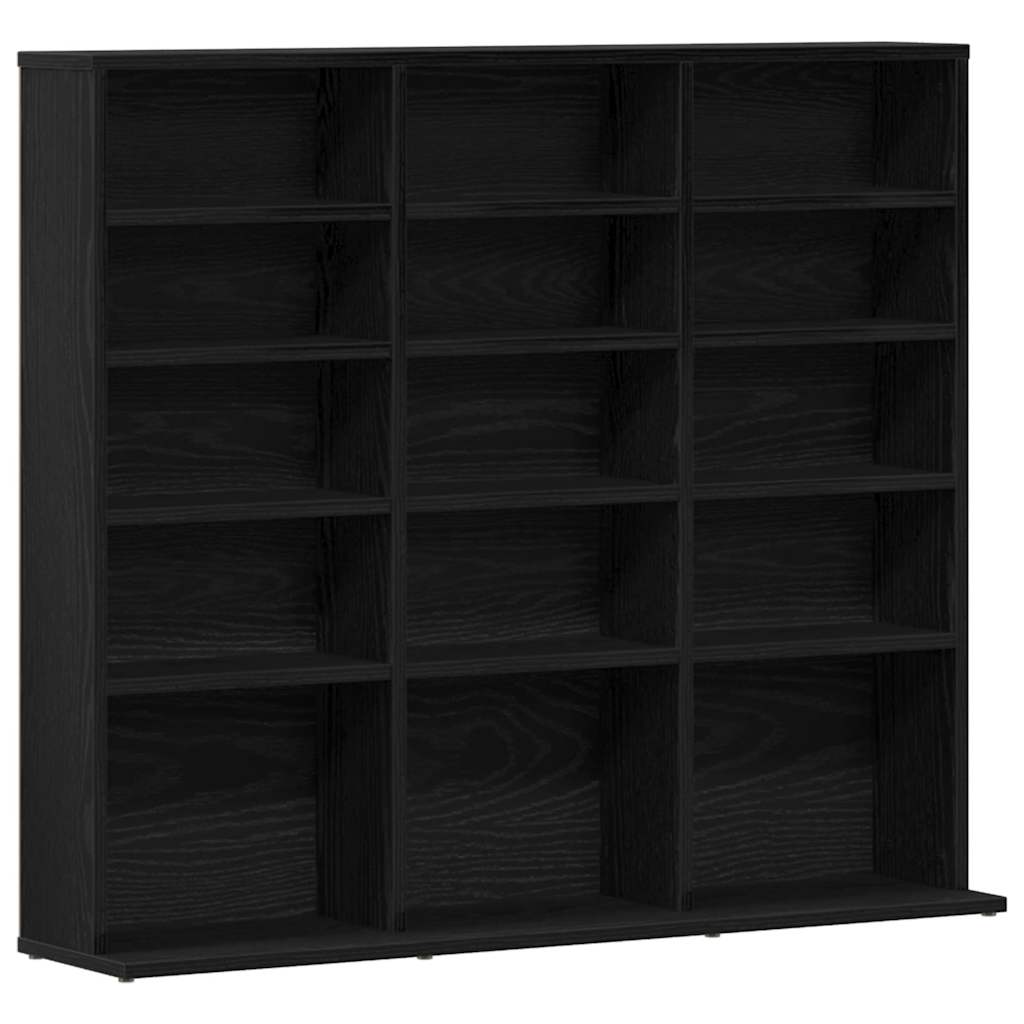 CD-Schrank Schwarz Eichen-Optik 100x23x89,5 cm Holzwerkstoff