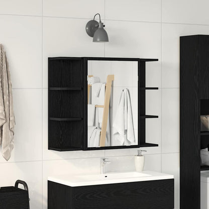 Badezimmerspiegelschrank Schwarze Eiche 80 x 20,5 x 64 cm Holzwerkstoff