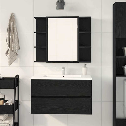 Badezimmerspiegelschrank Schwarze Eiche 80 x 20,5 x 64 cm Holzwerkstoff