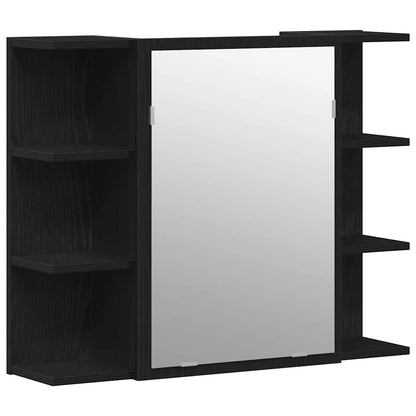 Badezimmerspiegelschrank Schwarze Eiche 80 x 20,5 x 64 cm Holzwerkstoff