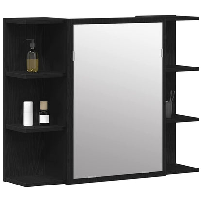 Badezimmerspiegelschrank Schwarze Eiche 80 x 20,5 x 64 cm Holzwerkstoff
