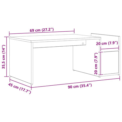 Couchtisch Schwarze Eiche 90 x 45 x 35 cm Holzwerkstoff