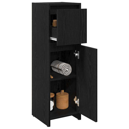 Badezimmerschrank Schwarze Eiche 30 x 30 x 95 cm Holzwerkstoff