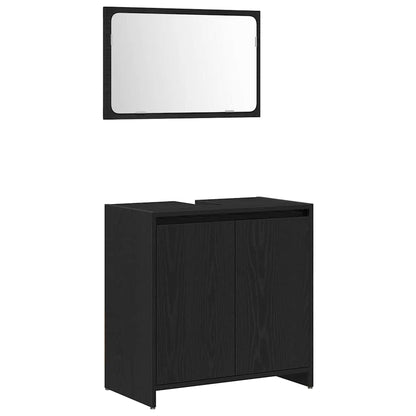 Badezimmerschrank Schwarze Eiche 60 x 33 x 61 cm Holzwerkstoff